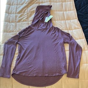 🆕 Girls soft ribbed Purple Long Sleeve hoodie Top